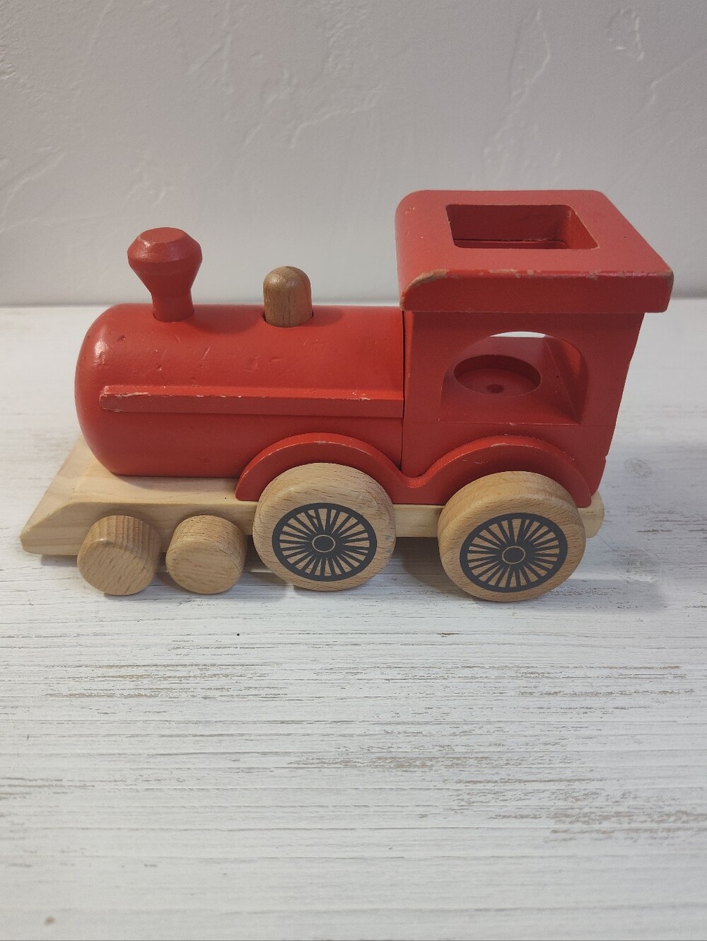 Hearth & Hand Magnolia Red Wooden Train Peg Toy 2024 Christmas Holiday